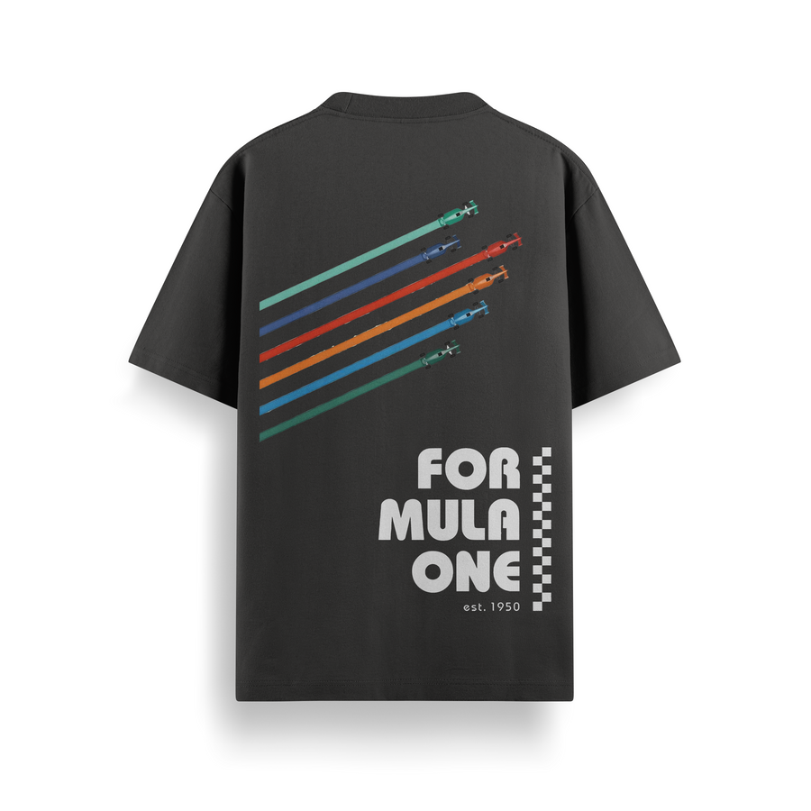 F1 Essentials Black Oversized 240 GSM Tee