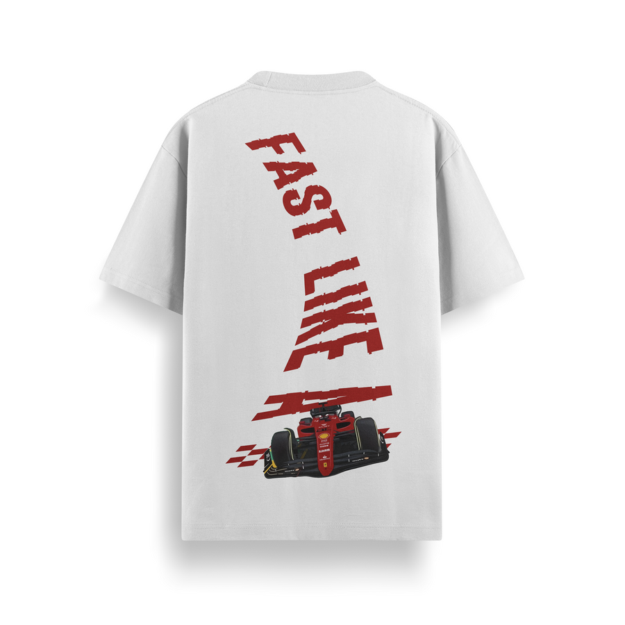 Ferrari Speedmode White Oversized 240 GSM Tee