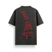 Ferrari Speedmode Black Oversized 240 GSM Tee