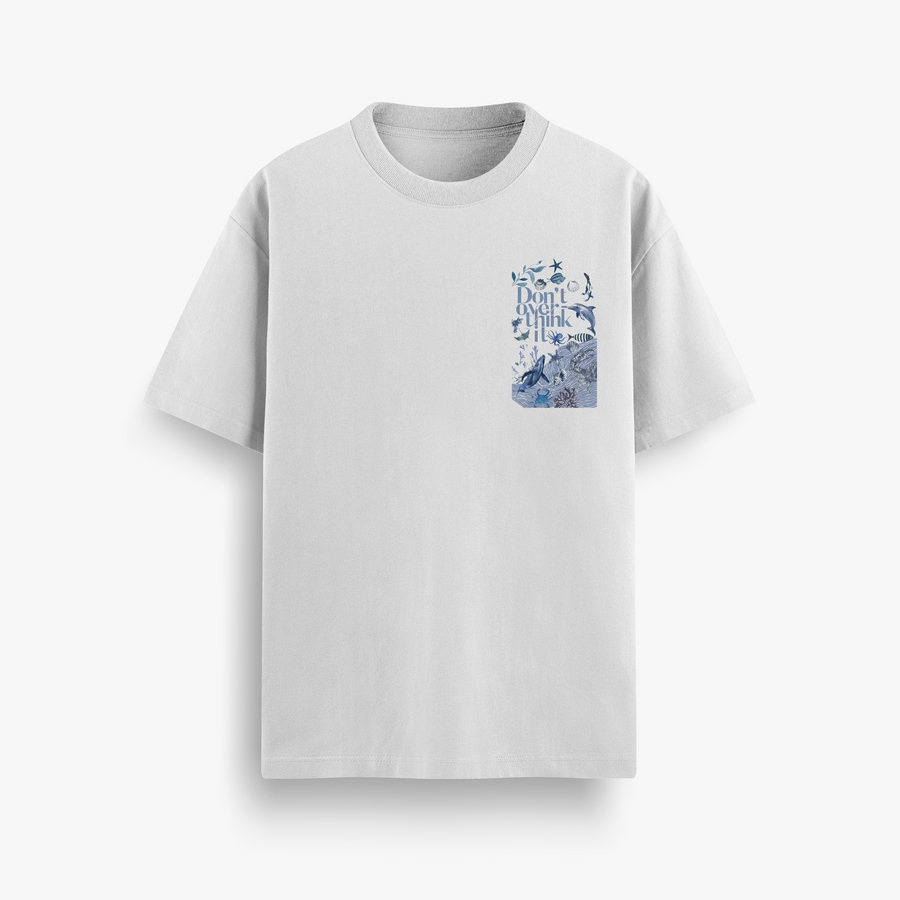 Don’t Overthink White Oversized 240 GSM Tee