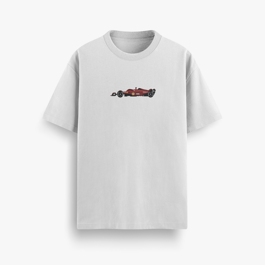 Ferrari Speedmode White Oversized 240 GSM Tee