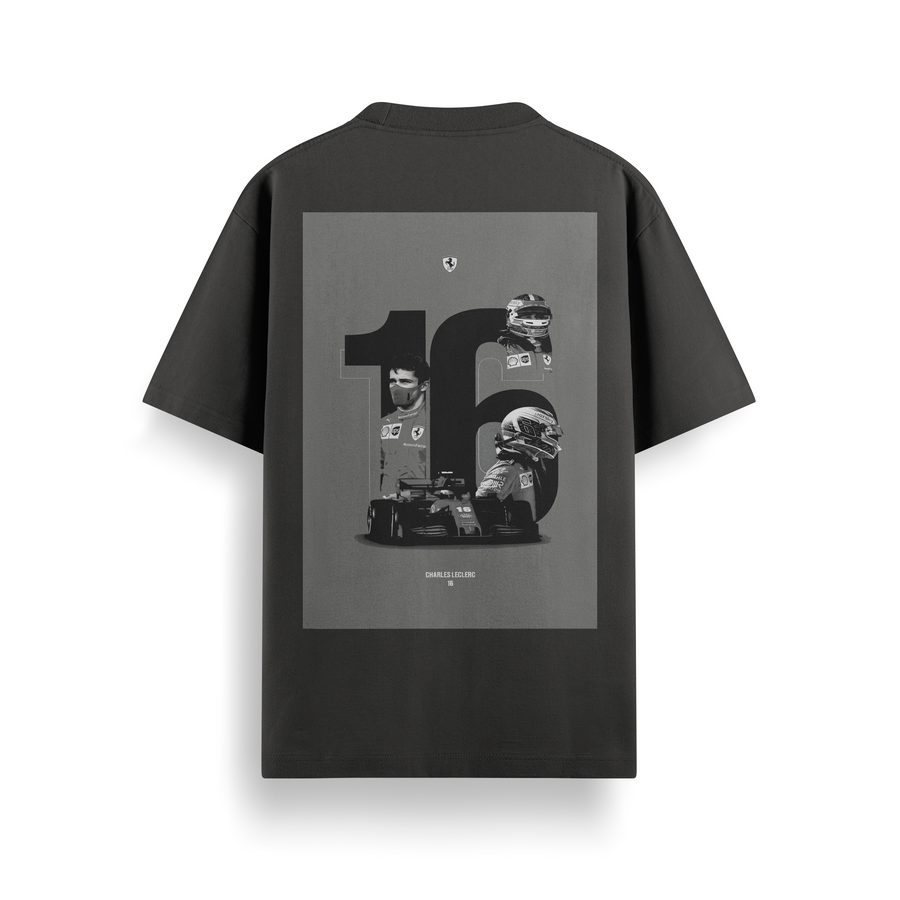 Leclerc Drift Black Oversized 240 GSM Tee