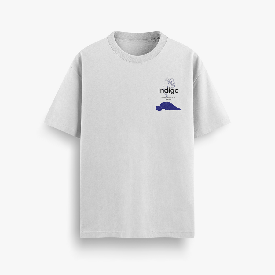 Indigo State white Oversized 240 GSM Tee