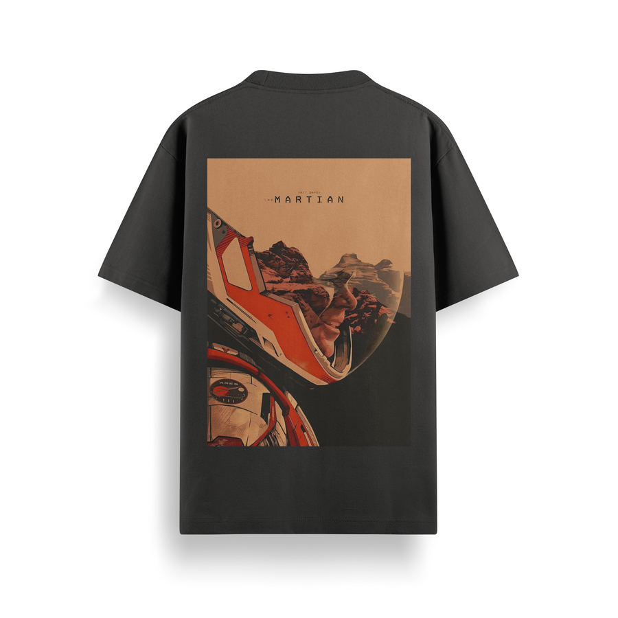 Martian Horizon – Black Oversized 240 GSM Tee