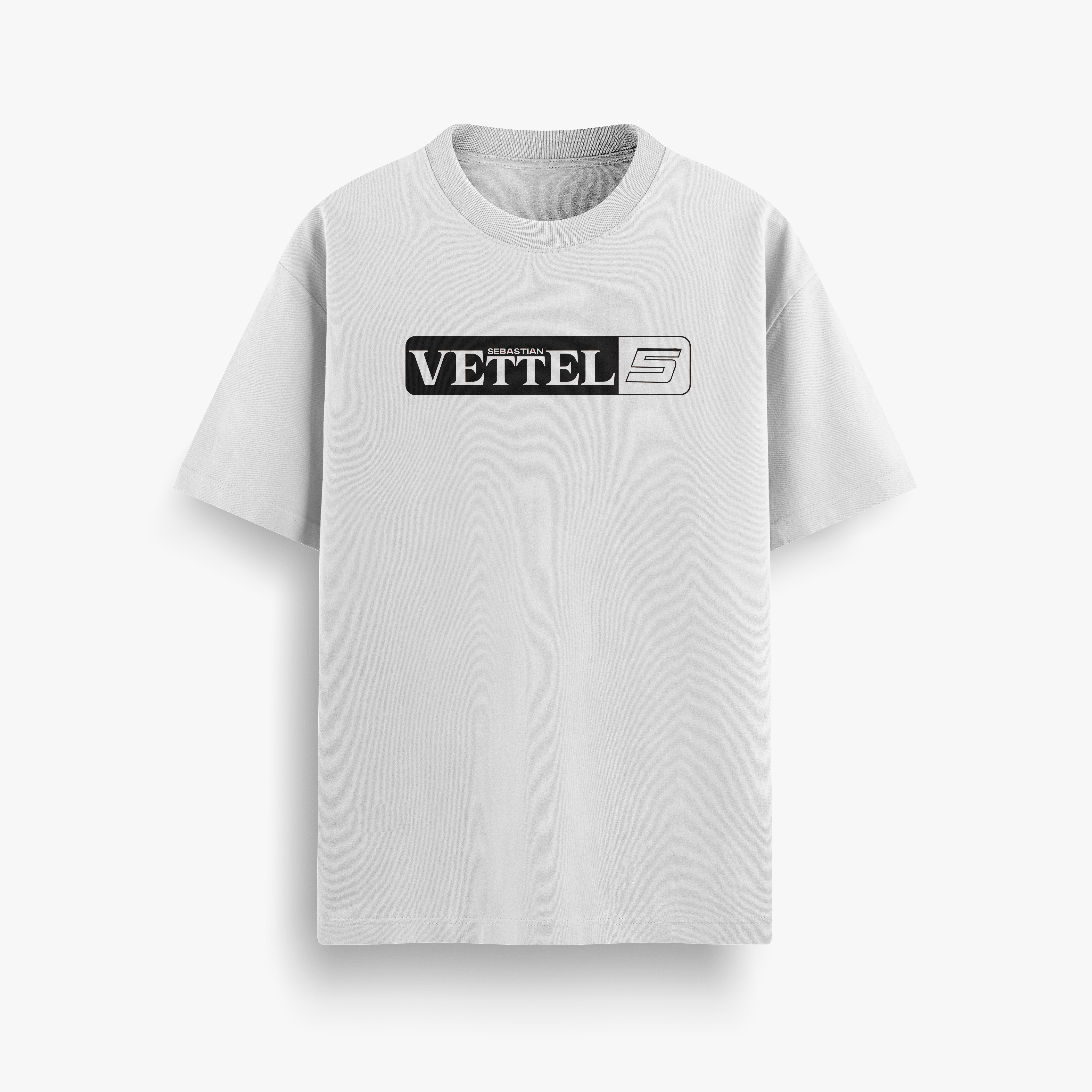 Vettel Retro Era White Oversized 240 GSM Tee
