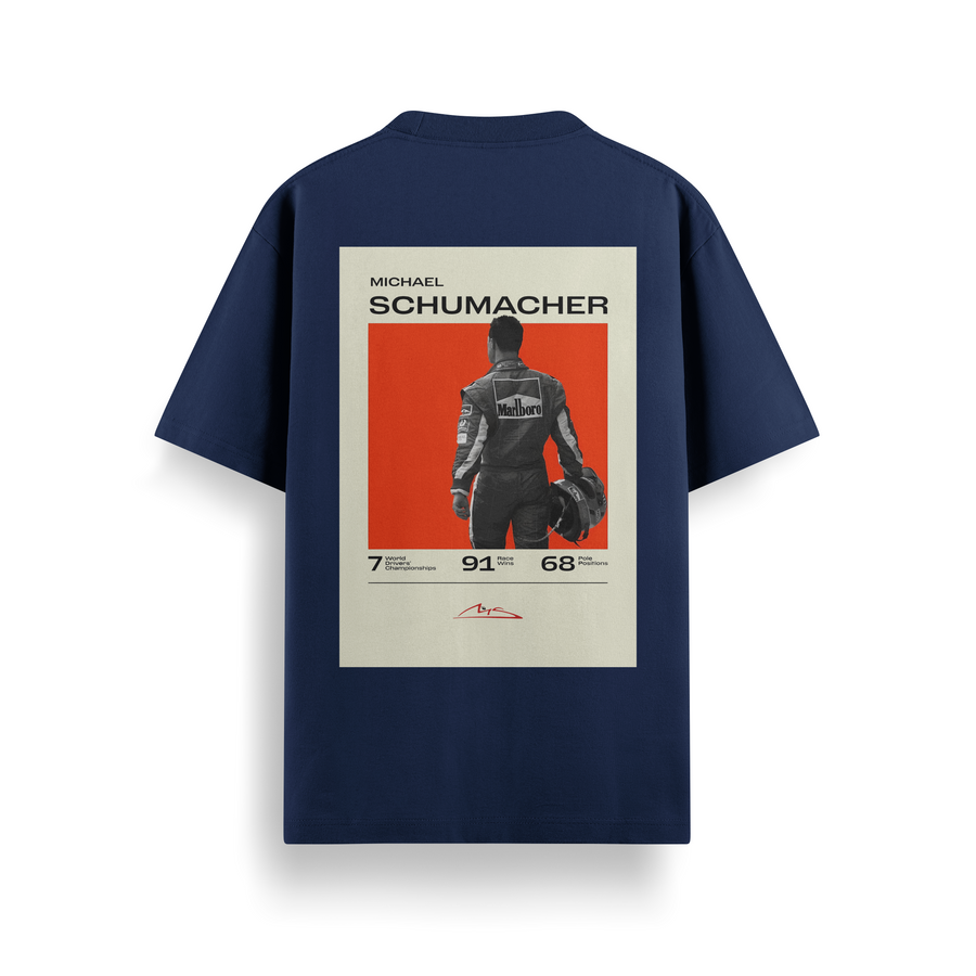 Michael Schumacher Tribute Navy Oversized 240 GSM Tee