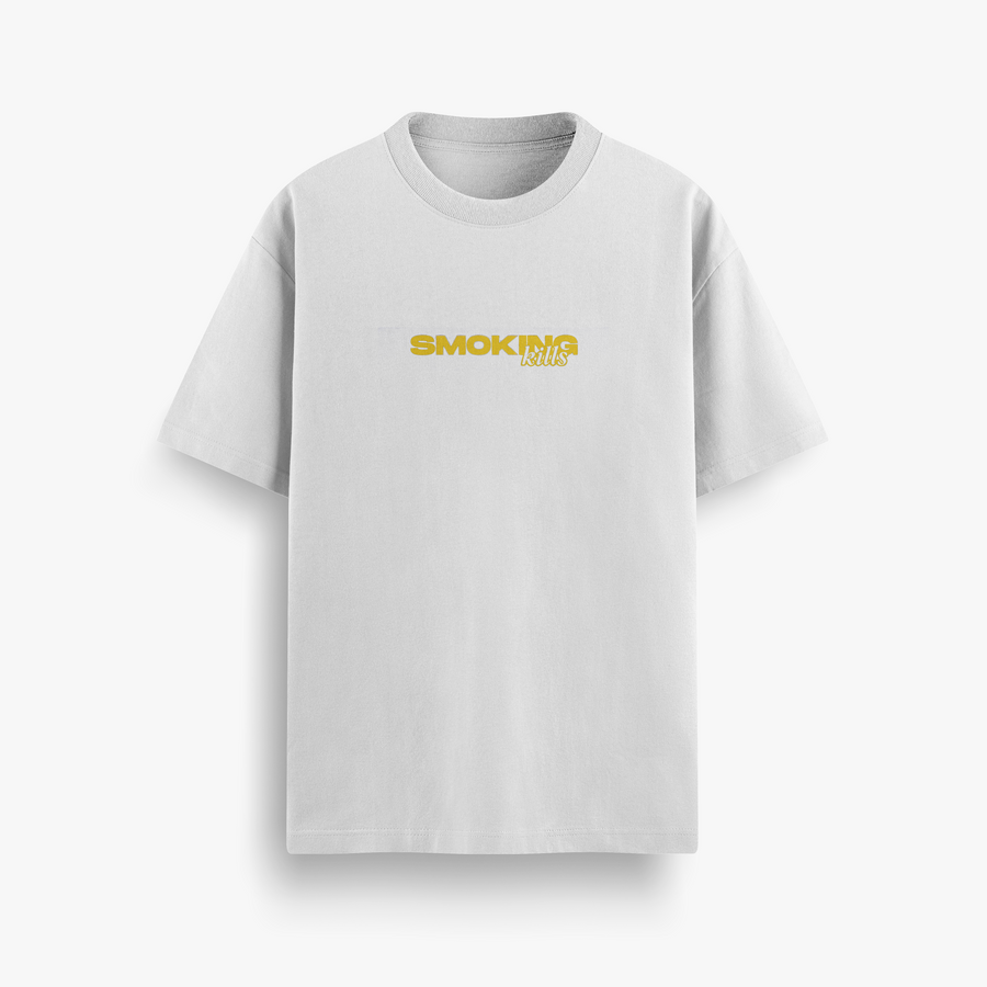 Smoke Break White Oversized 240 GSM Tee