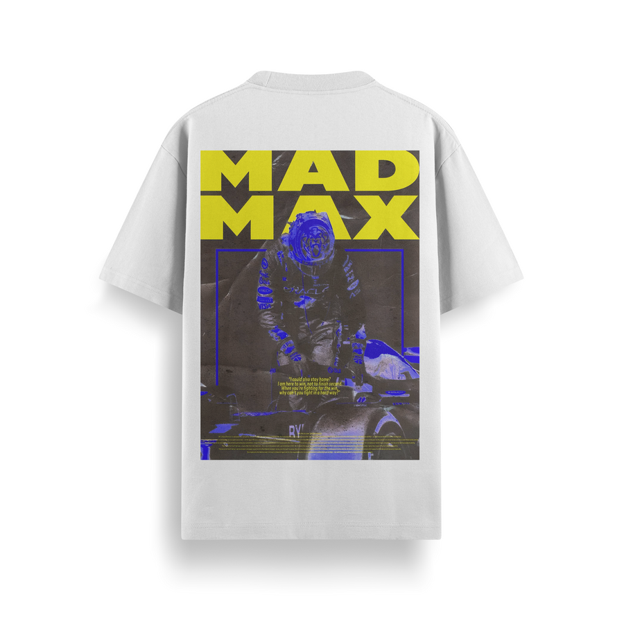 Mad Max Attack White Oversized 240 GSM Tee