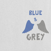 Blue & Grey Print White Oversized 240 GSM Tee