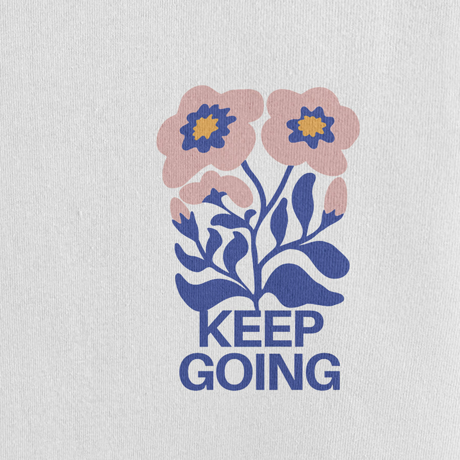 Keep Going Floral Oversized 240 GSM Tee