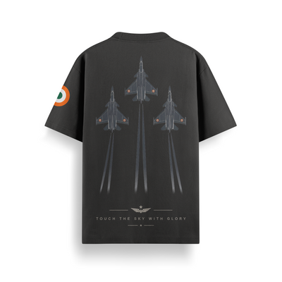(Custom Name) Formation Flypast Black Oversized 240 GSM Tee