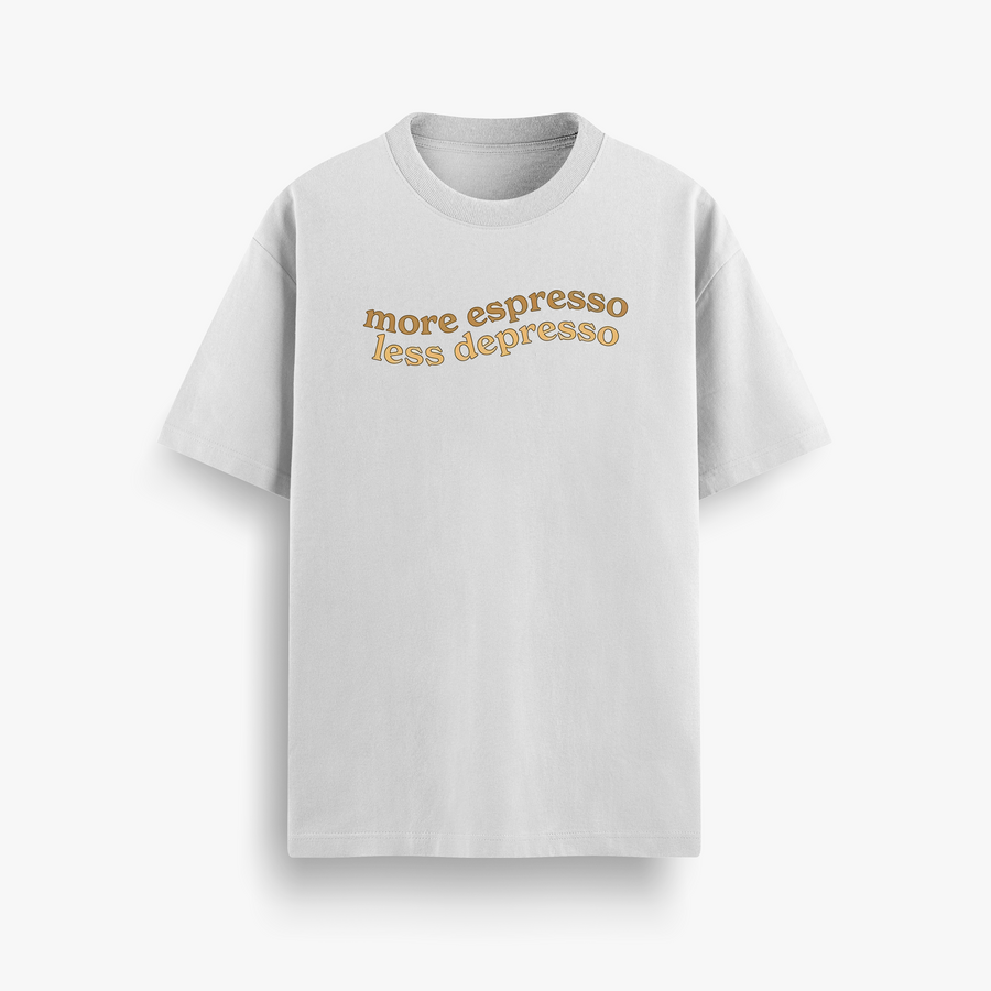 Espresso Mood Off White Oversized 240 GSM Tee