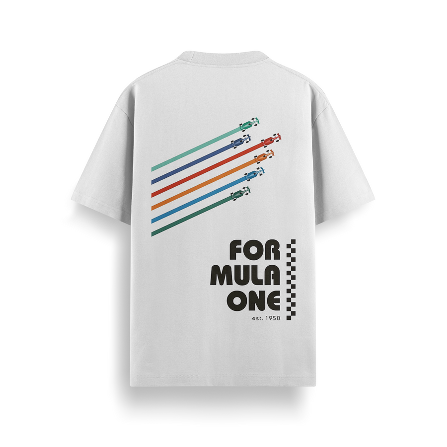 F1 Essentials White Oversized 240 GSM Tee