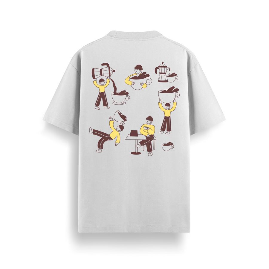 Espresso Mood Off White Oversized 240 GSM Tee