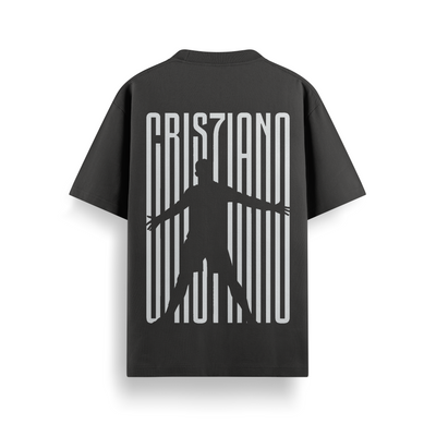 Cristiano Silhouette Black Oversized 240 GSM Tee