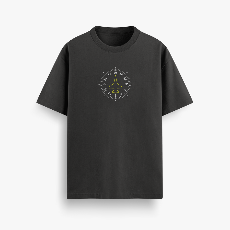 Growler Flag Black Oversized 240 GSM Tee