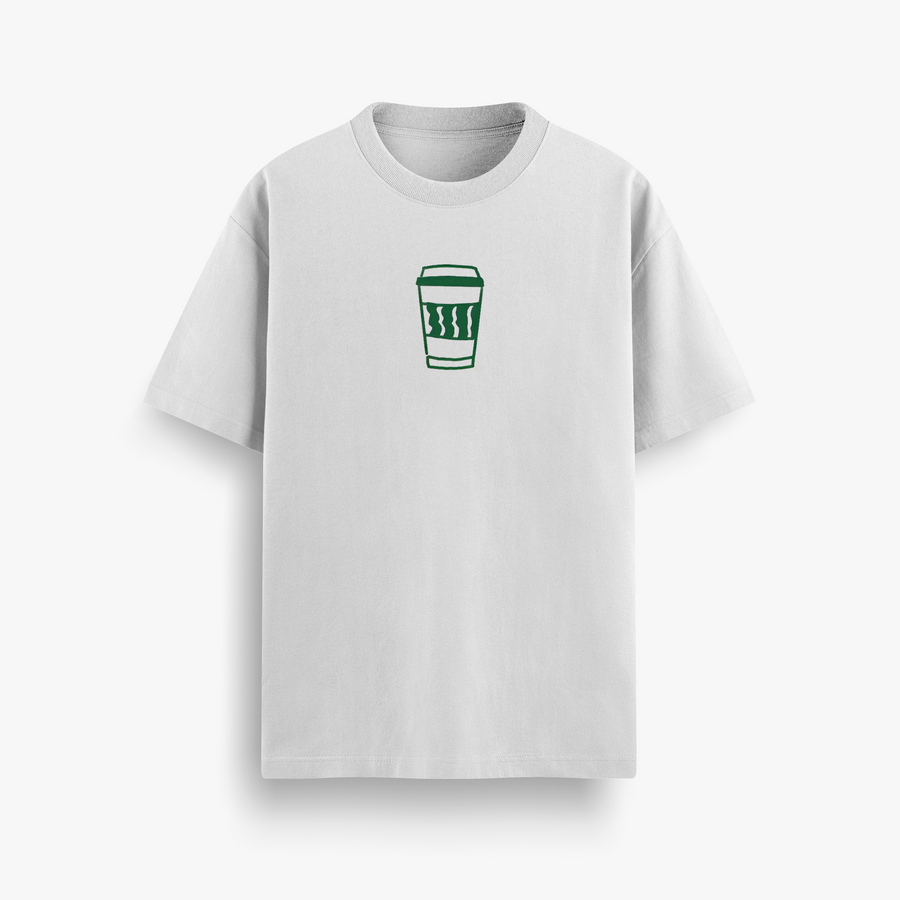 Coffee Helps Off White Oversized 240 GSM Tee