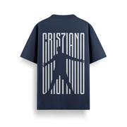 Cristiano Silhouette Navy Oversized 240 GSM Tee
