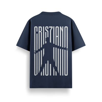 Cristiano Silhouette Navy Oversized 240 GSM Tee