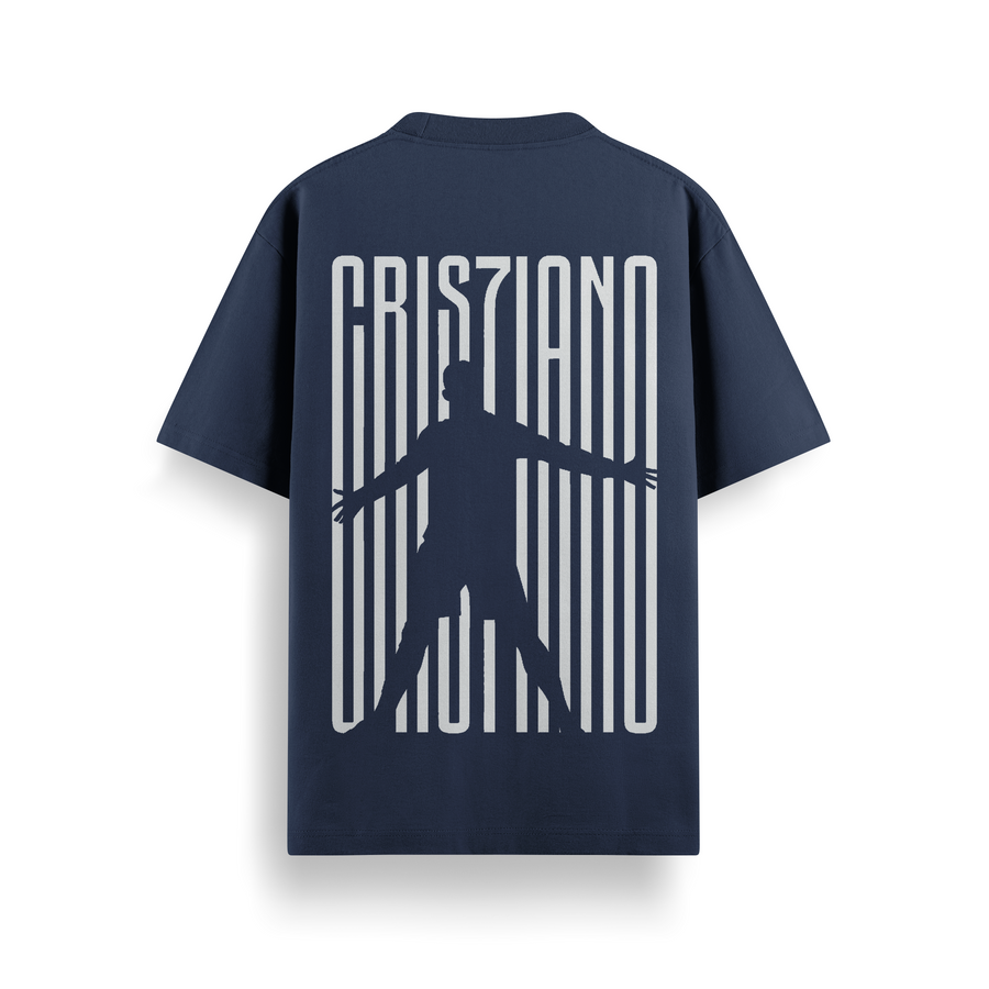 Cristiano Silhouette Navy Oversized 240 GSM Tee