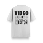 On Off Video Editor Off-White Oversized 240 GSM Tee