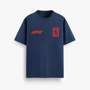 Lewis Hamilton Ferrari Navy Oversized 240 GSM Tee