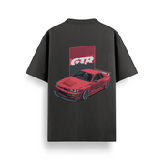 R34 Skyline Black Red Oversized 240 GSM Tee