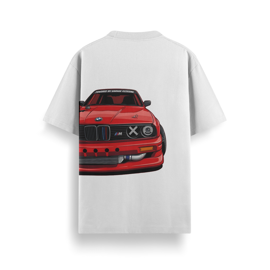 E30 Drift Spec White Oversized 240 GSM Tee