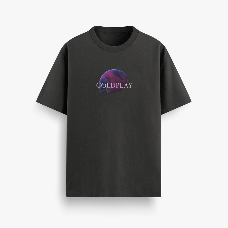 Coldplay Viva Black Oversized 240 GSM Tee