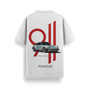 911 Turbo Legacy White Oversized 240 GSM Tee