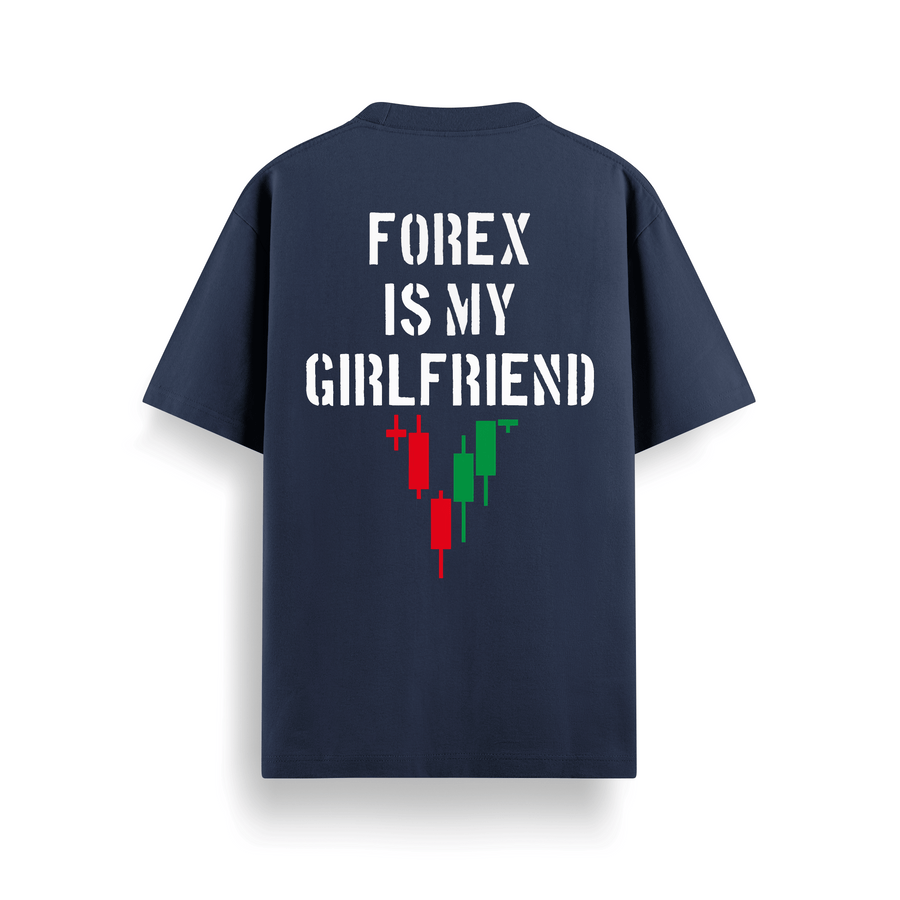 Forex Girlfriend Navy Oversized 240 GSM Tee
