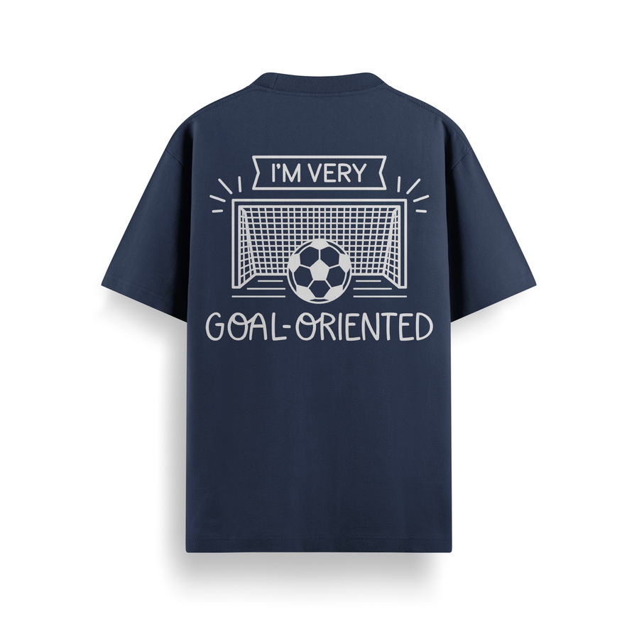Goal Oriented Run Navy Oversized 240 GSM Tee