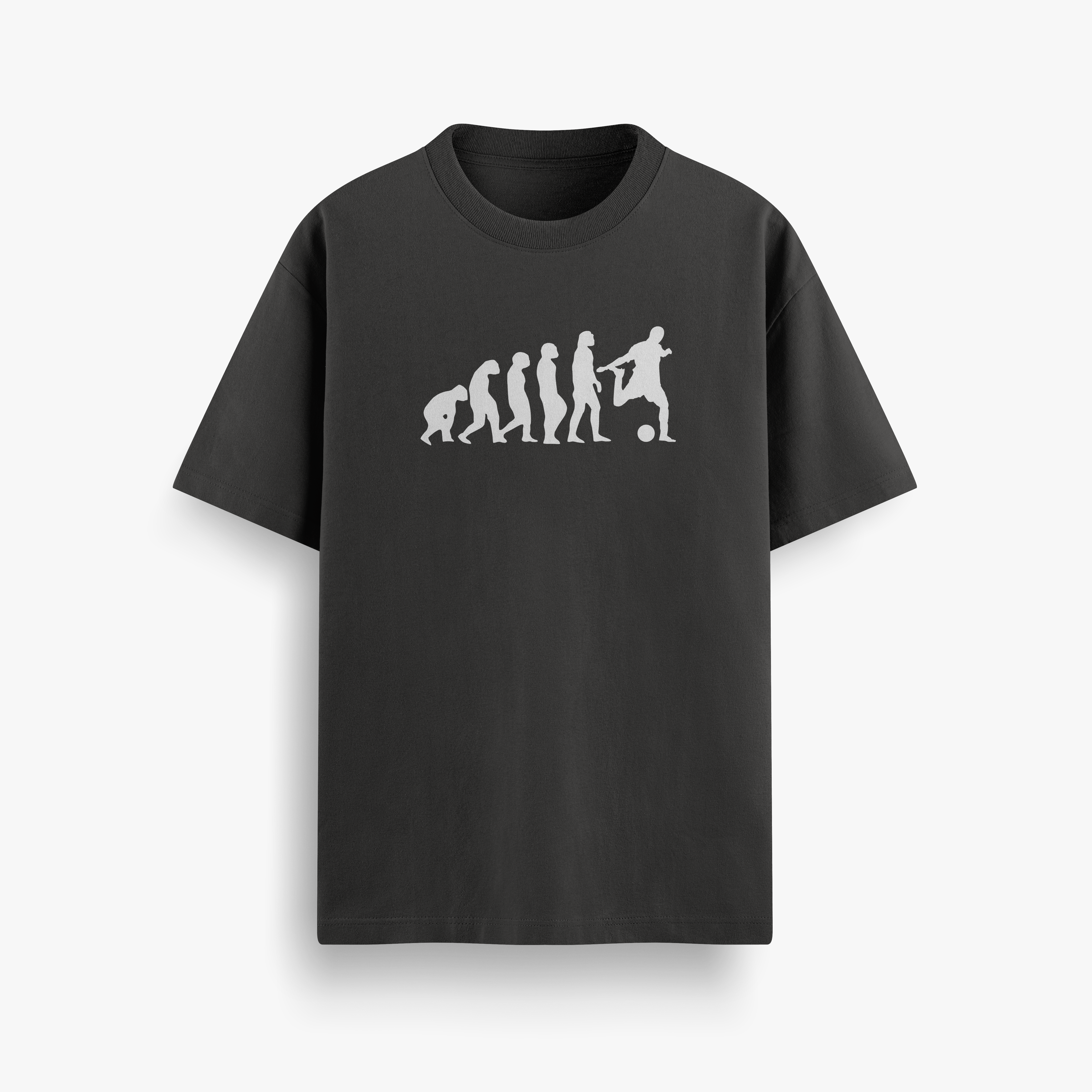 Football Evolution Black Oversized 240 GSM Tee