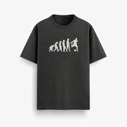 Football Evolution Black Oversized 240 GSM Tee