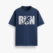 Goal Oriented Run Navy Oversized 240 GSM Tee