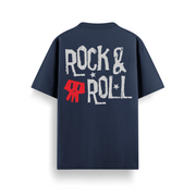 Rock N Roll Navy Oversized 240 GSM Tee
