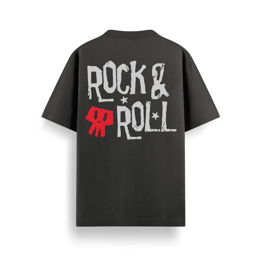 Rock N Roll Black Oversized 240 GSM Tee