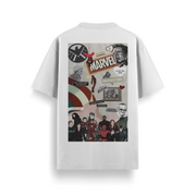 Avengers Assemble Comic White Oversized 240 GSM Tee
