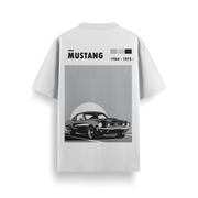 Mustang 1964 Heritage White Oversized 240 GSM Tee