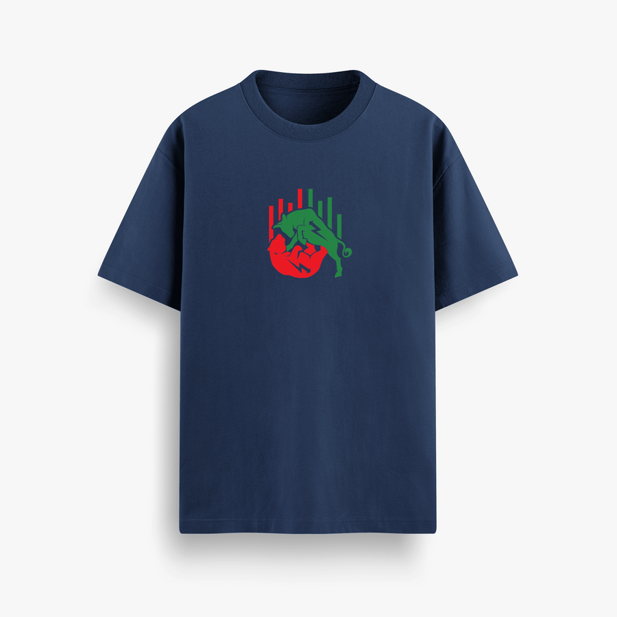 Forex Girlfriend Navy Oversized 240 GSM Tee
