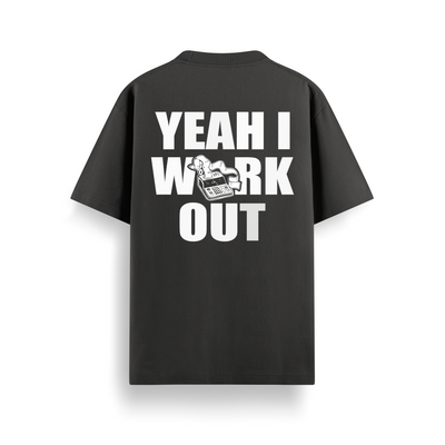 Workout Mode Black Oversized 240 GSM Tee