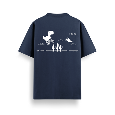 No Internet Navy Oversized 240 GSM Tee