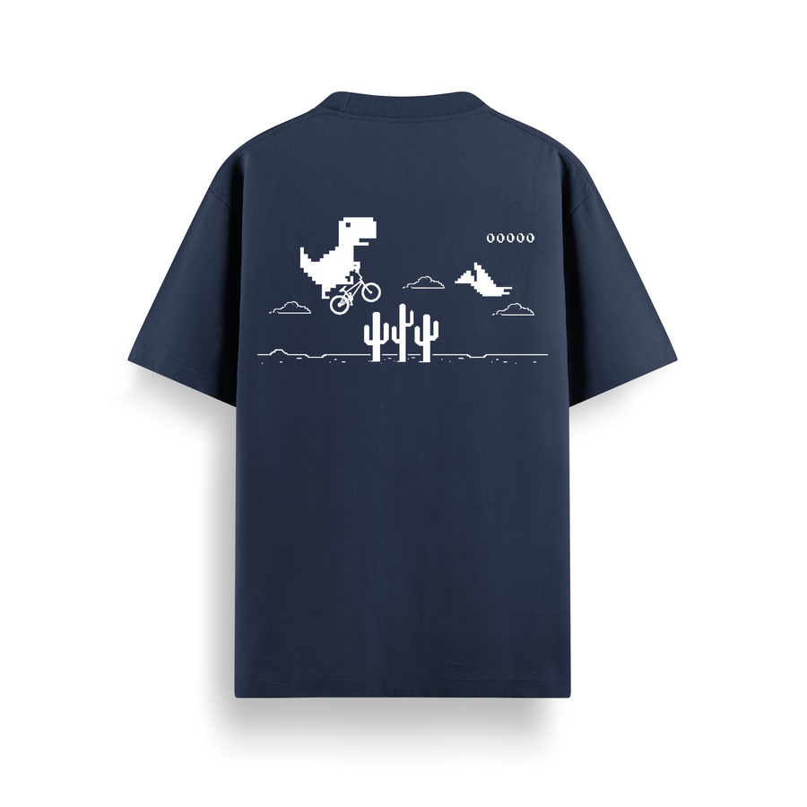 No Internet Navy Oversized 240 GSM Tee