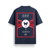 Coldplay Band Navy Oversized 240 GSM Tee