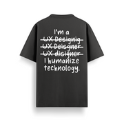 Humanizing Technology Black Oversized 240 GSM Tee