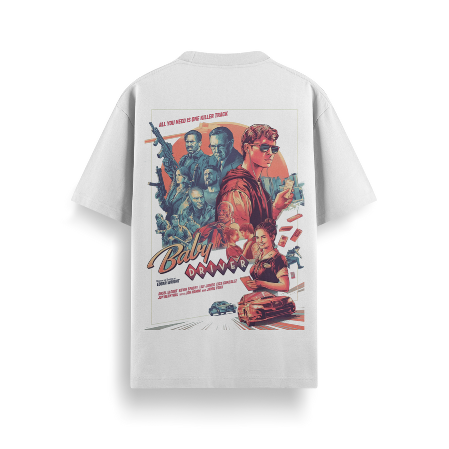 Baby Driver - Mixtape Poster Oversized 240 GSM Tee