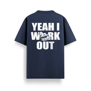 Workout Mode Navy Oversized 240 GSM Tee