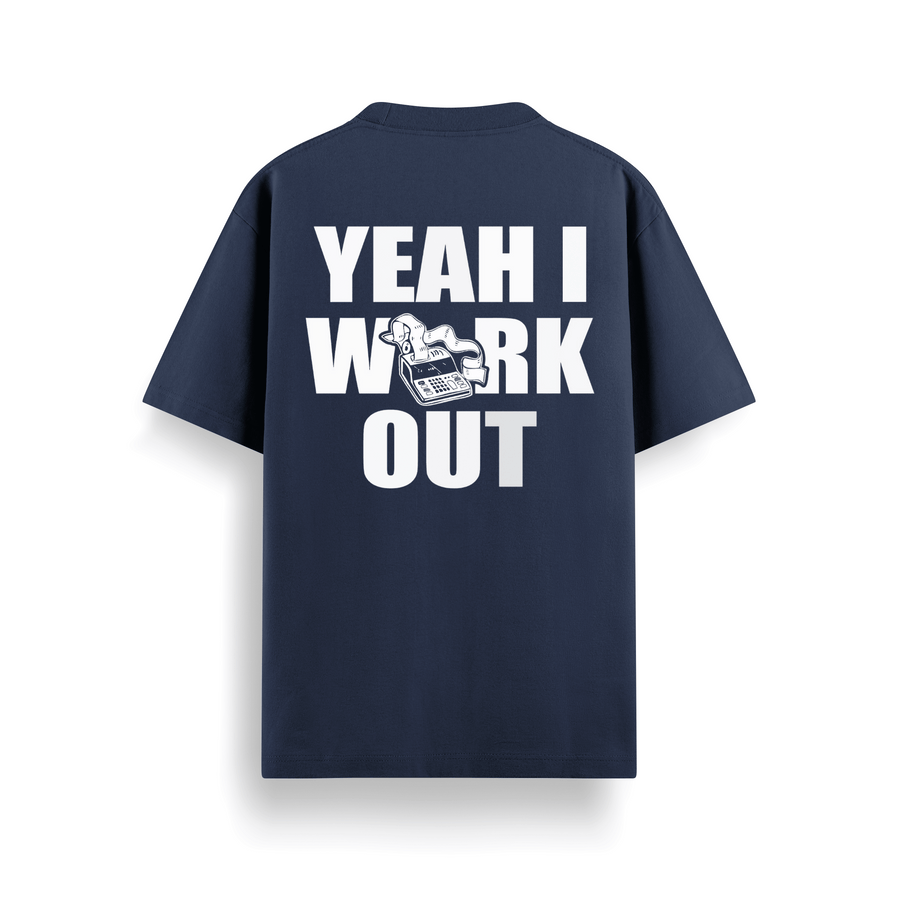 Workout Mode Navy Oversized 240 GSM Tee