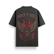 Rock N Roll Black Oversized 240 GSM Tee