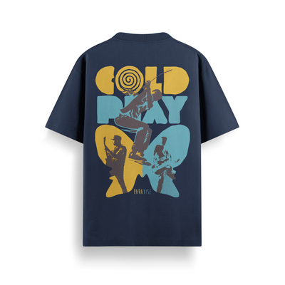 Coldplay Viva Navy Oversized 240 GSM Tee